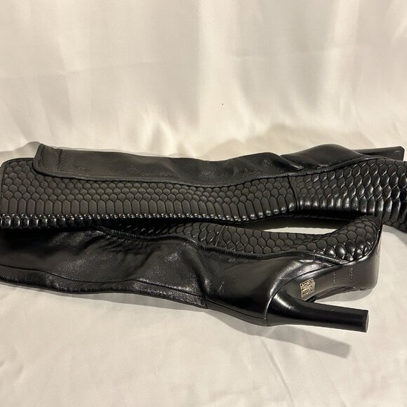 Roberto Cavalli Over the Knee Boots - Textured Black - Size 38 - Picture 3 of 6